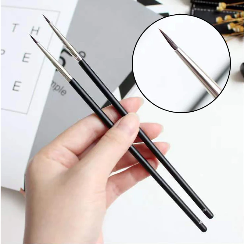 

Hot Women Beauty Mink Hair Black Fine Eyeliner Brush Eyebrow Cream Brush Eyeliner Pen Makeup Brushes Eyes Cosmetic Tools 1 Pc