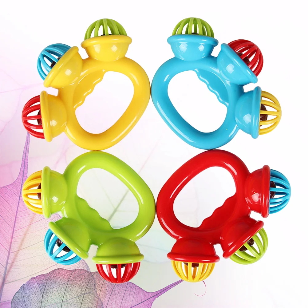 

4pcs Childlren Handbells Baby Comfort Toy Educational Instrument Musical Toys for Baby Infant (Random Color) Keyboard piano