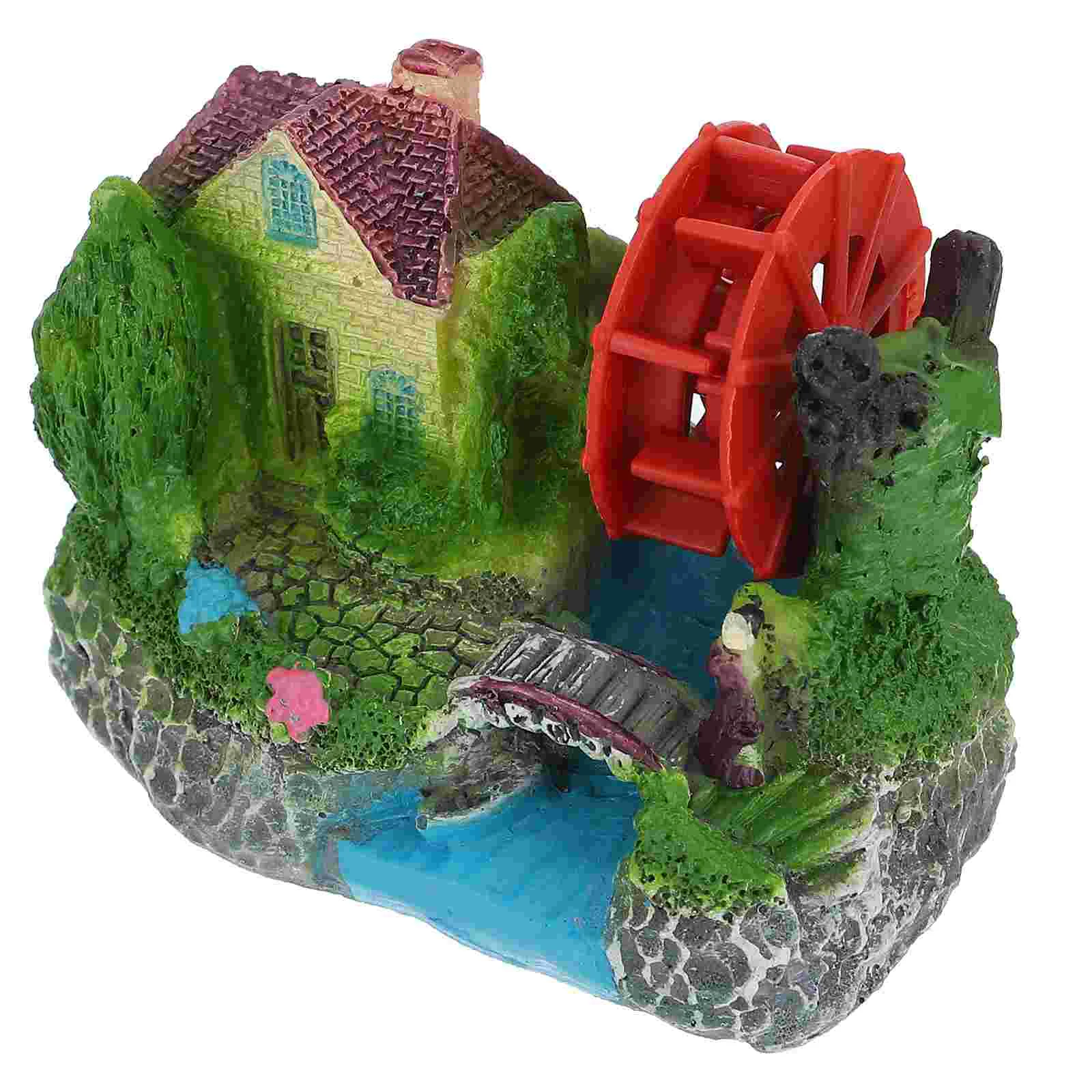 

Tank Artificial Villa Desktop Ornament Aquarium Scene House Statue (Random Style)