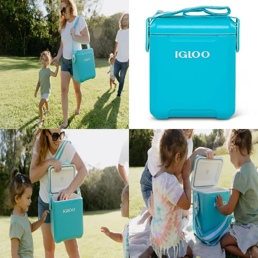 

Enjoy Cool and Comforting Outdoor Meals & Drinks in Style with Turquoise Blue Hard-Sided Qt Tag-a-Long Cooler!