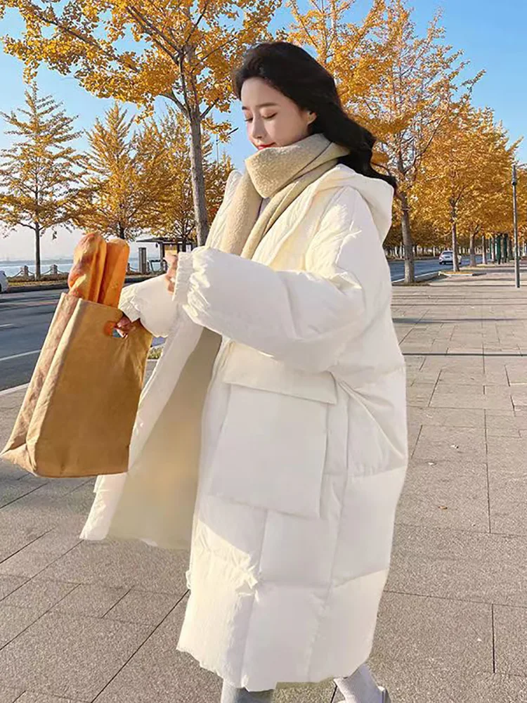AOSSVIAO Parkas Winter Coat Women Fall 2022 New Korean Fashion Oversized Jacket with A Hood Loose Coats Elegant Ladies Outerwear