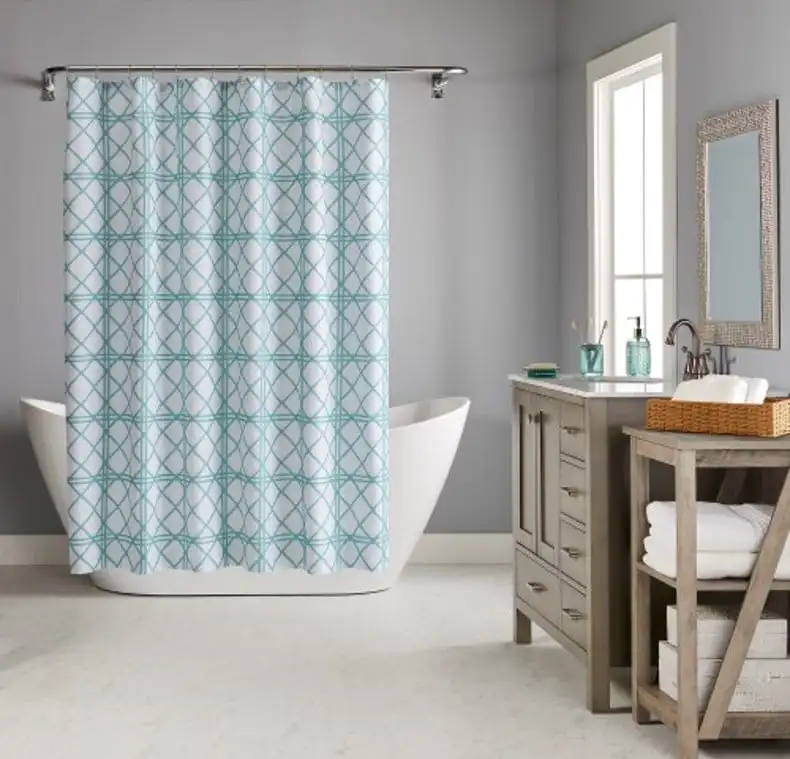 

17 Piece Shower Curtain Basket Set Lattice Bathroom Accessory
