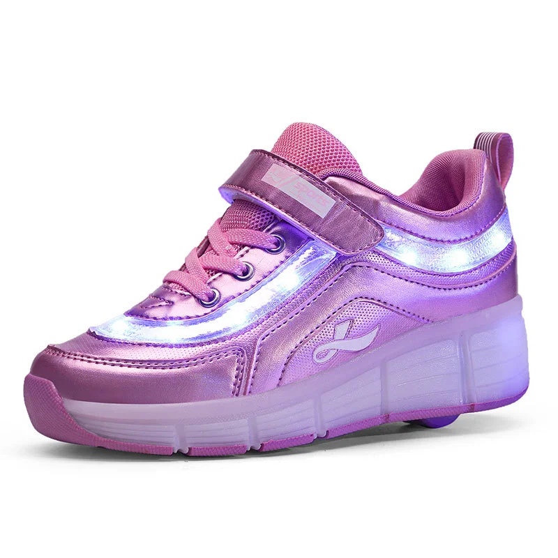 

Girls Flashing Light Roller Skates Shoes Led Light 2 Wheels Skating Sneaker Flying Shoes Recharge Breatheable For Outdoor Boy