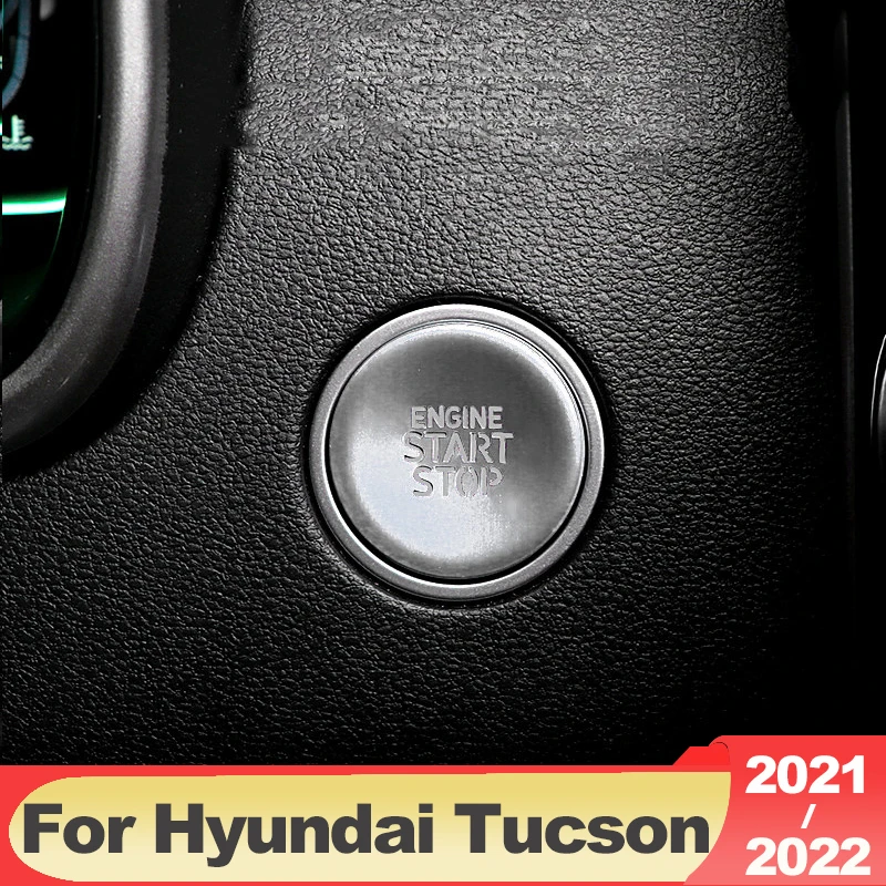 

For Hyundai Tucson NX4 2021 2022 2023 Hybrid N Line Car Start Stop Engine Ignition Push Button Cover Trim Stickers Accessories