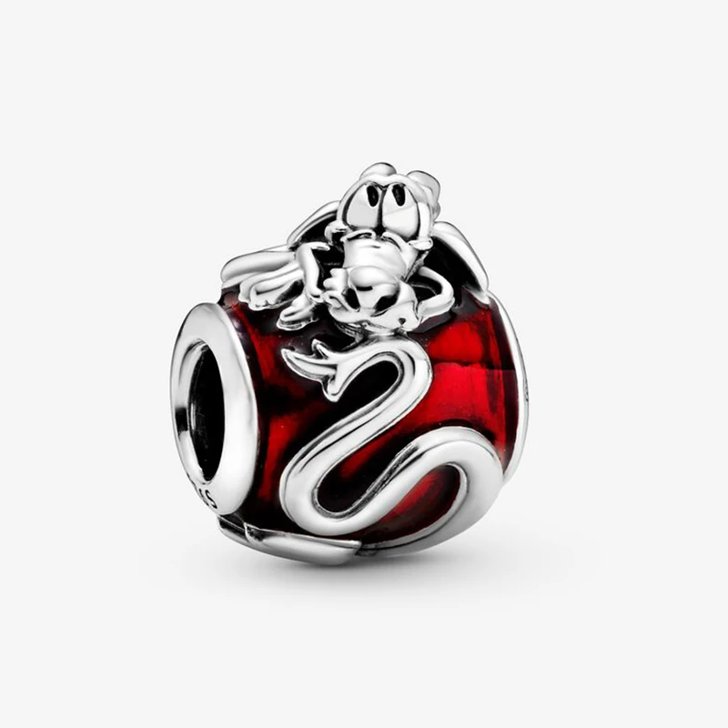 

Fit Original Pandora Charm Bracelets Disney Mulan Mushu Charm Beads Plata De Ley 925 Pendant Jewelry Berloque