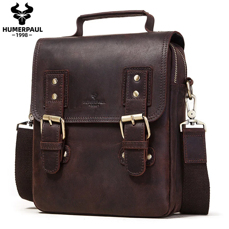 

Autumn 2022 New High Quality Large Capacity Crossbody Bag Leather Bag Head Layer Cowhide Men's ShoulderBag Men's Bag