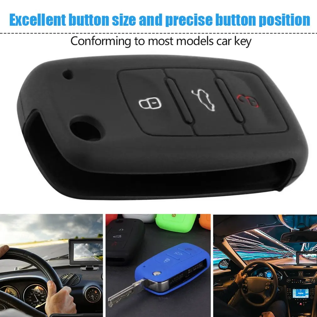

Universal Silicone Auto Remote Car Key Holder Case Cover Candy Color Case Car Accessories for Volkswagen for VW Series