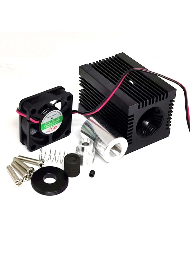 DIY 3350mm 5.6mm TO18 Laser Diode Housing Case w/405nm 450nm Glass Collimating Lens Cooling Heatsink Fan