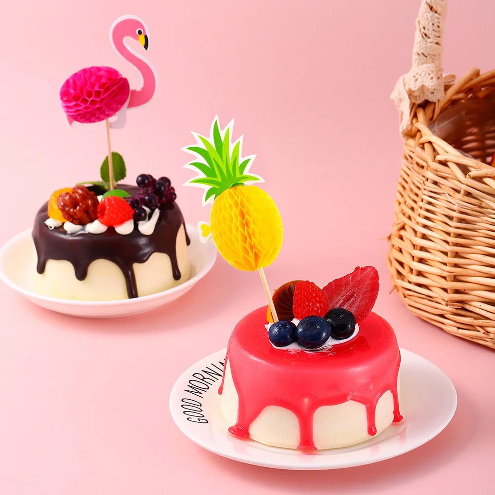 30 шт. вставка для торта с фламинго украшения кексов украшение дня рождения