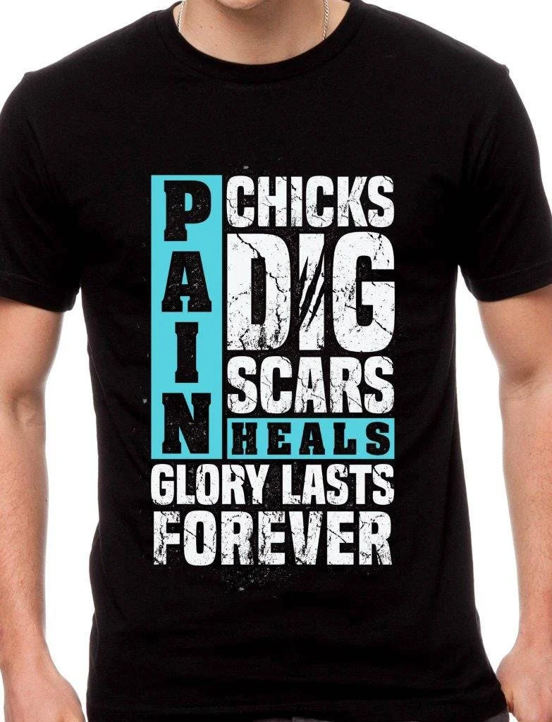 Боль лечит цыплят копать шрамы слава держится навсегда футболка TH265 для папы