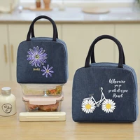 insulated lunch bag for women cooler bag portable lunch box ice pack tote kids picnic bags food bags for work daisy pattern
