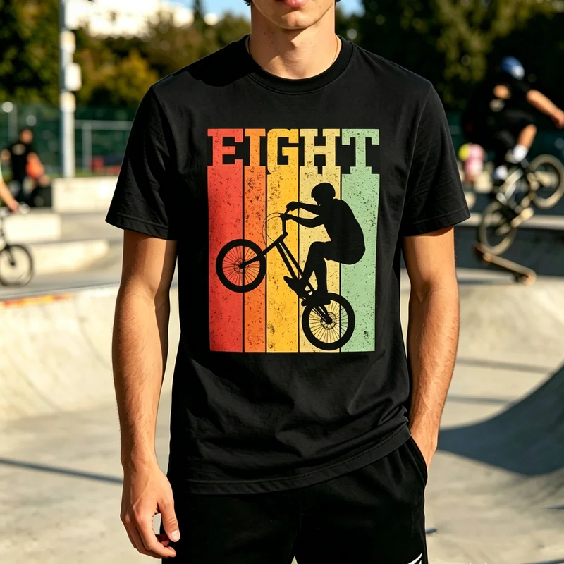Фото Футболка Fight Freestyle BMX с графическим принтом, молодежная уличная одежда для мужчин и женщин, повседневная одежда для любителей экстремальных видов спорта №2