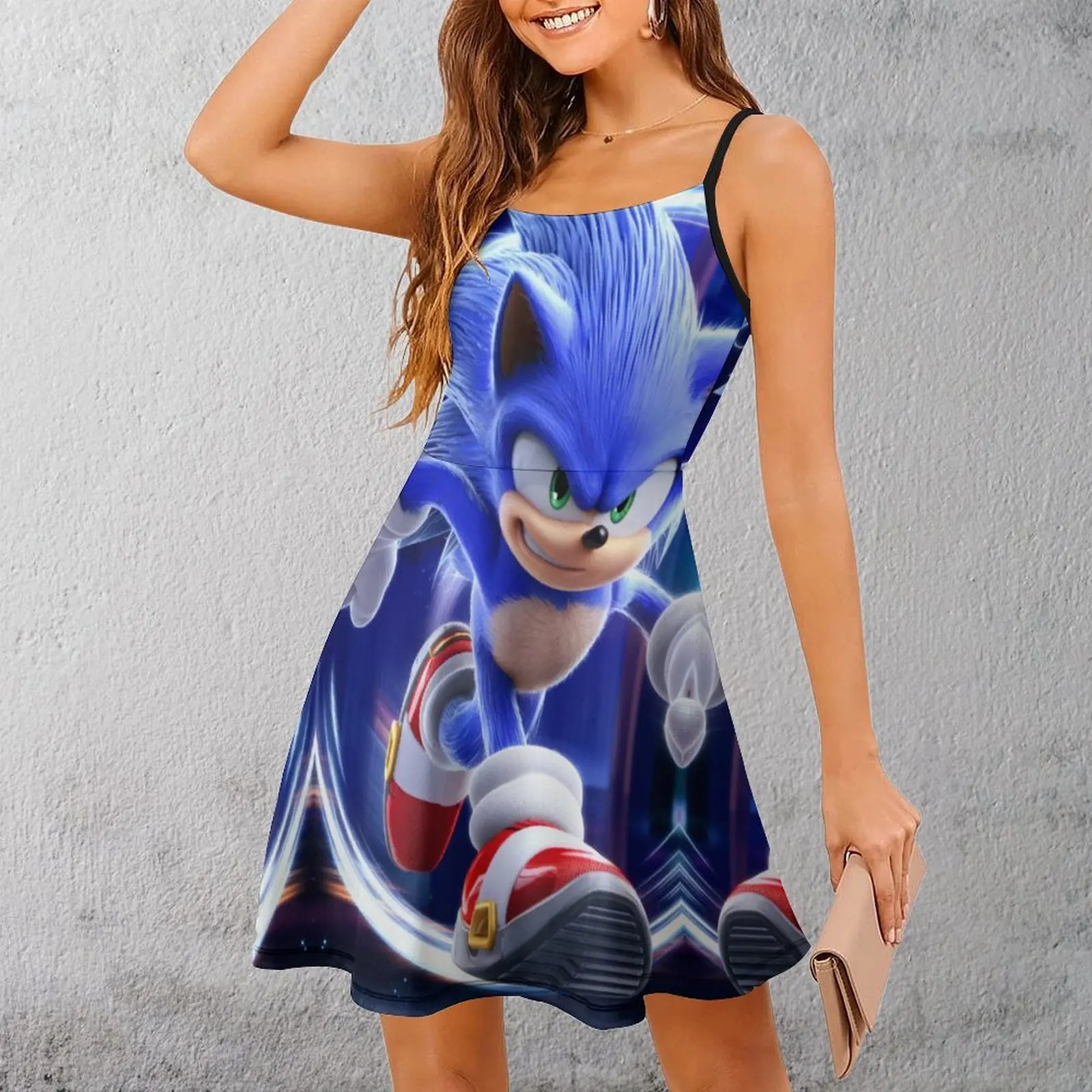 Фото The Blue Blur Скорость звука Hedgehog Sonic El Erizo (5) Классическая сексуальная женская одежда Женское платье на бретельках Забавная шутка Отпуск №1