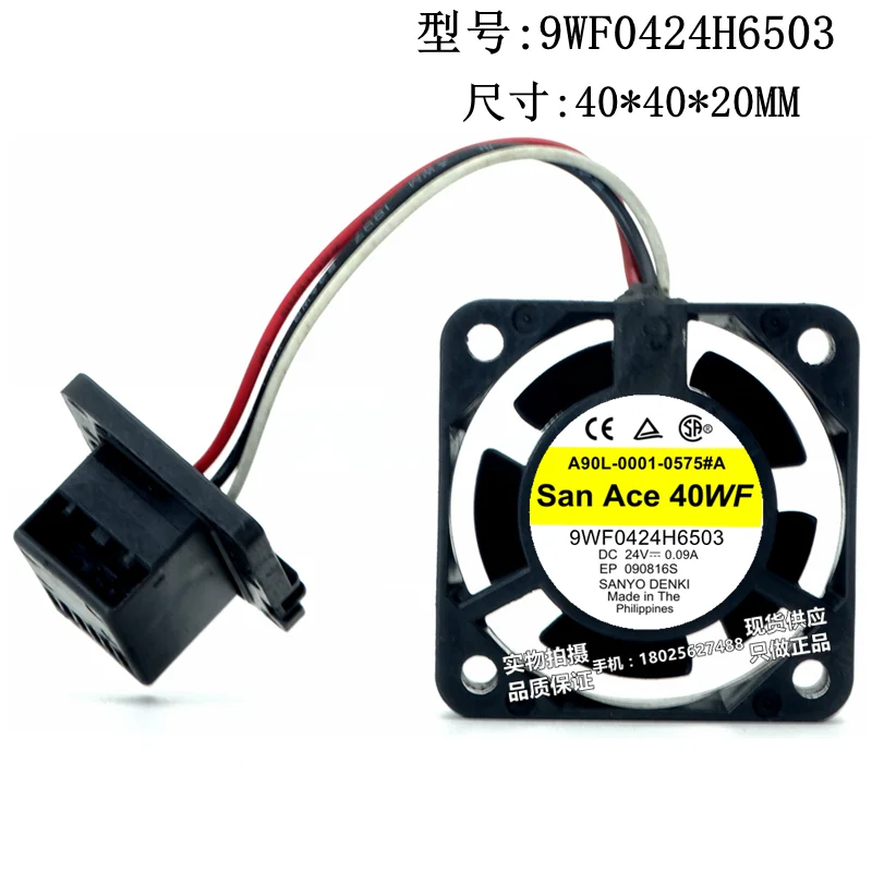 Original para Sanyo A90l0001-0575 a 9wf0424h6503 Dc24v 0.09a 4cm 40*20 mm Fanuc Ventilador de Refrigeração do Inversor Novo
