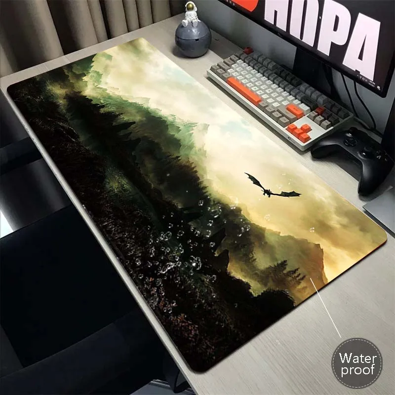 

The Elder Scrolls V Skyrim Computer Game Mousepad Waterproof Mouse Pad Gaming XXL Mouse Mat Speed Keyboard Pads Rubber Desk Mat