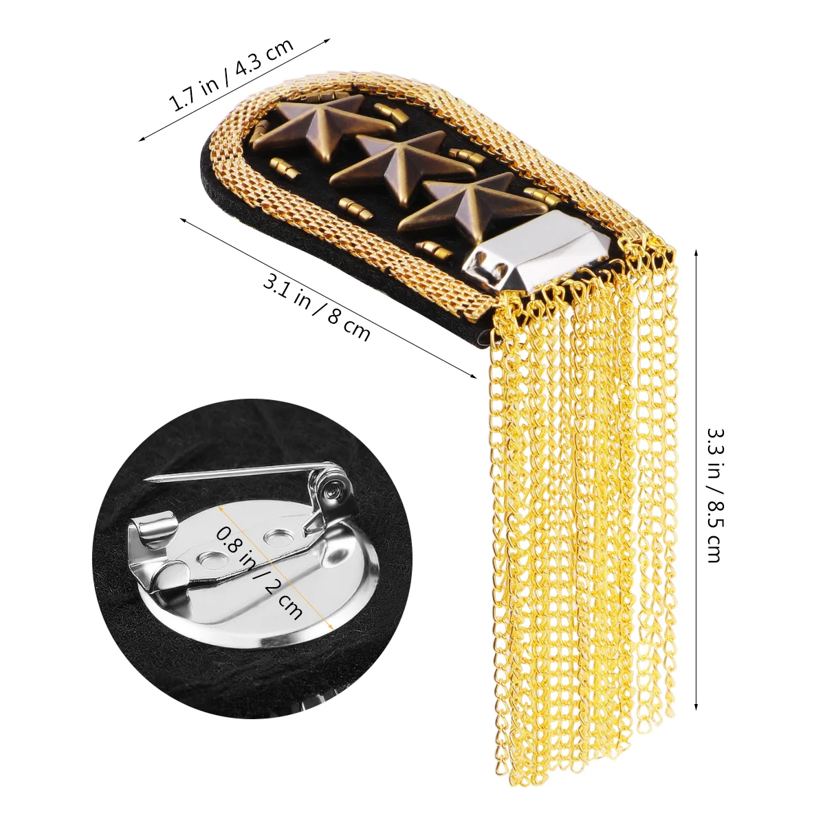 Эполет со звездами в стиле рок-н-ролл многослойная цепочка на плечо стразами