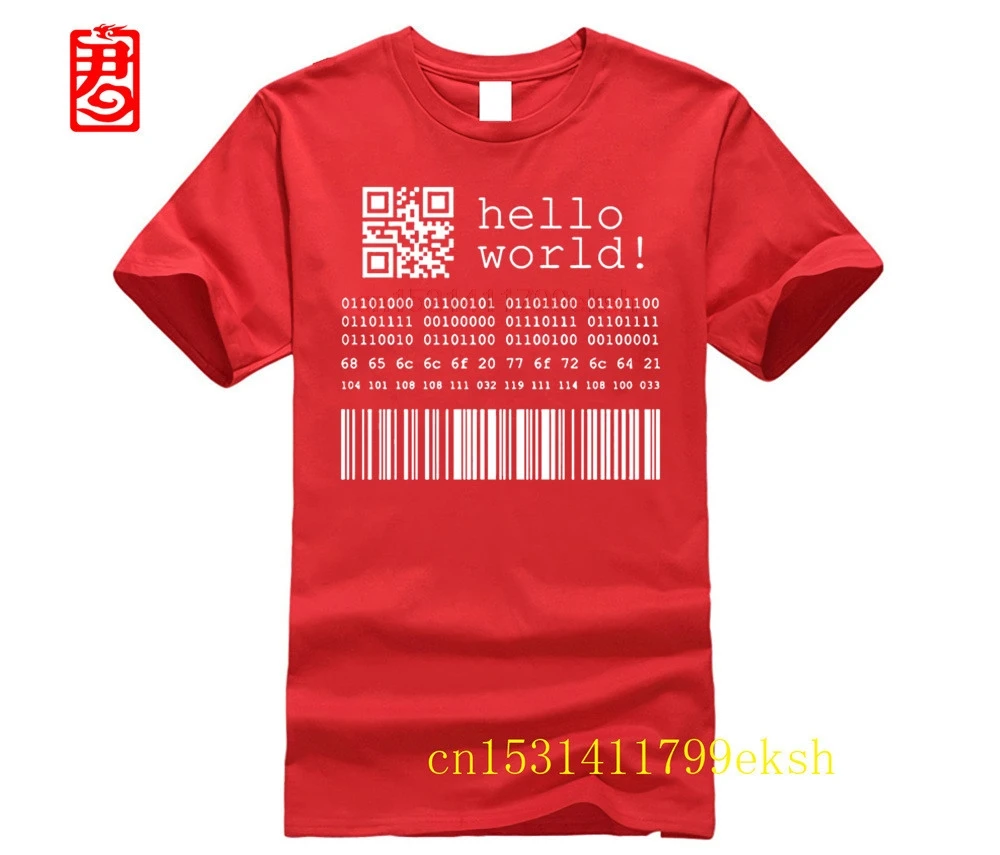 Футболка мужская с надписью хлопок Java программатор компьютер Hello World Code Linux Geek Team