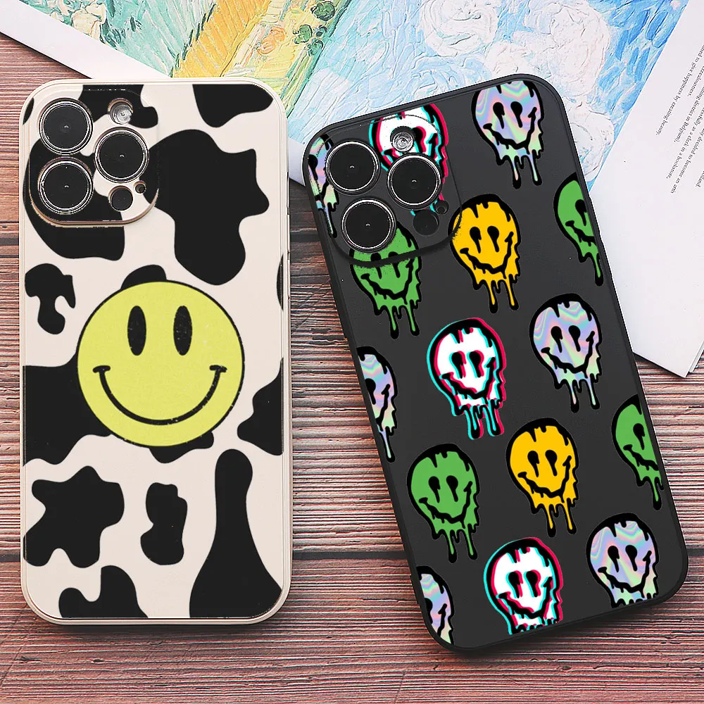 

CUTE girl gift milk smiley phone Case For iPhone 14 pro 13 Pro max 12 Pro max 11 pro X XS Max XR 6 6S 8 7 Plus TPU Silicone case