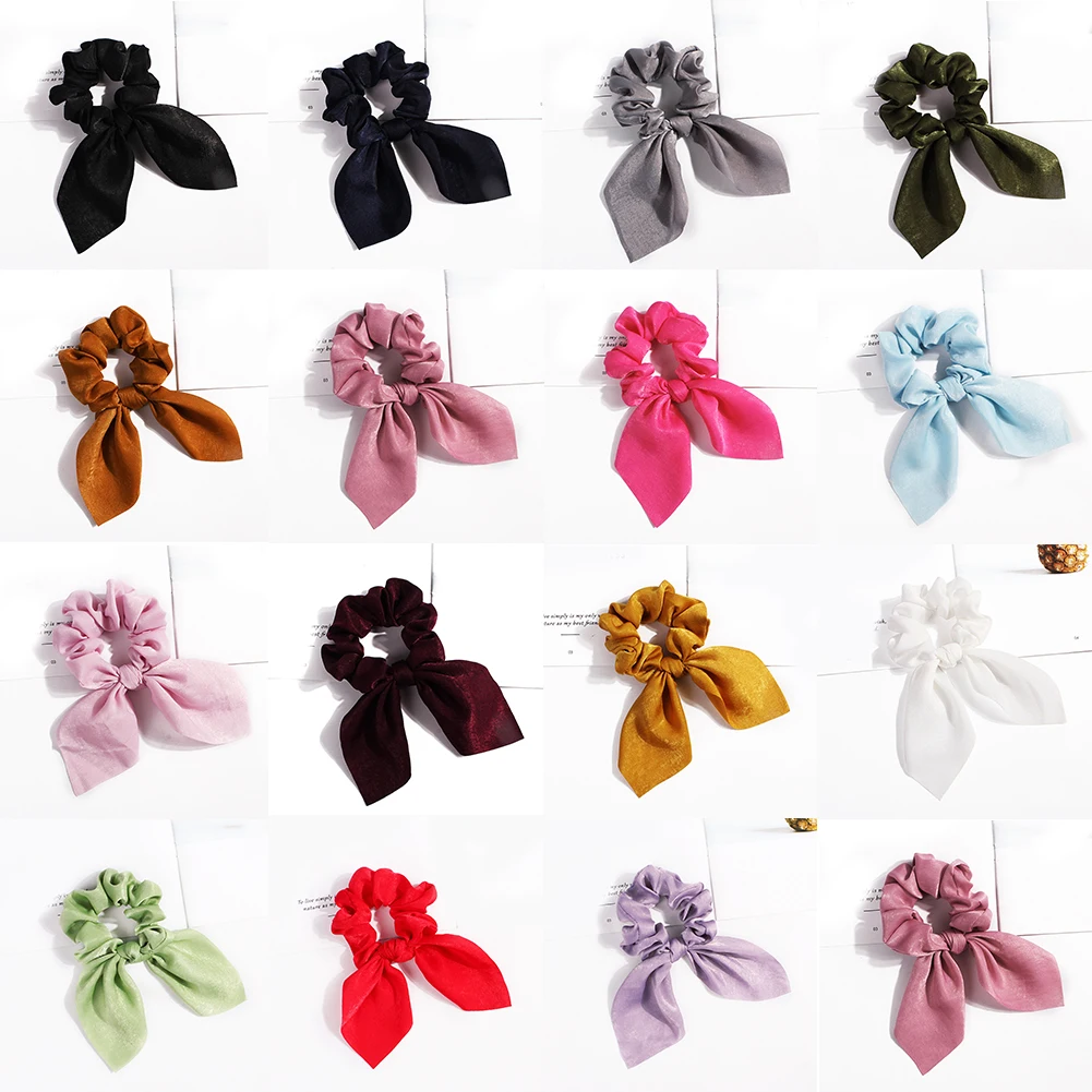 

2023 New Long Ribbon Hair Ties Summer Tie Dye Ponytail Hair Scarf Elastic Hair Bands Bow Streamer Scrunchie Hair Accessories