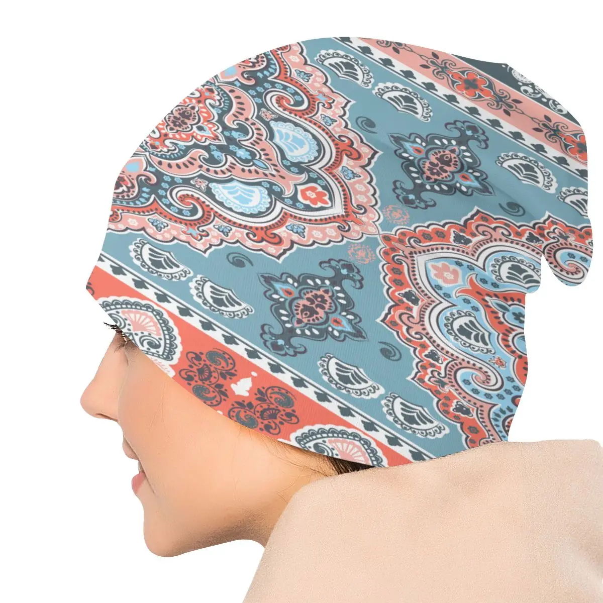 Повседневная шапка унисекс с индейскими цветами и Пейсли в этническом стиле