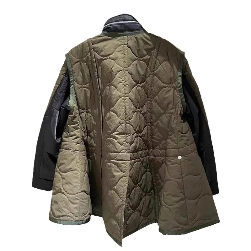 2024 новая хлопковая куртка свободного силуэта с зажимом кардиган на молнии пальто