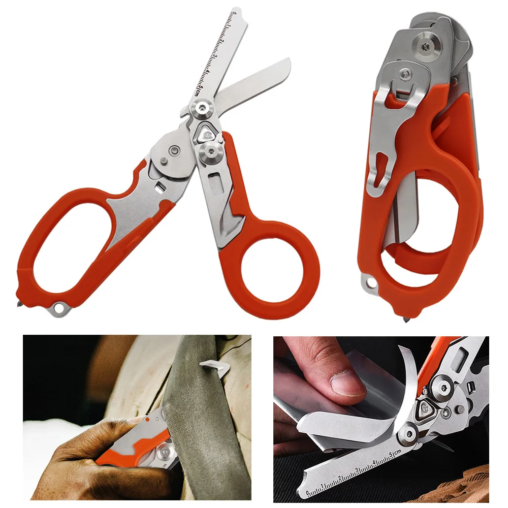 

Outdoor Multifunctional Scissors First Aid Gear Tactical Folding Scissors Survival Tools Camping Hunting Military Equipment