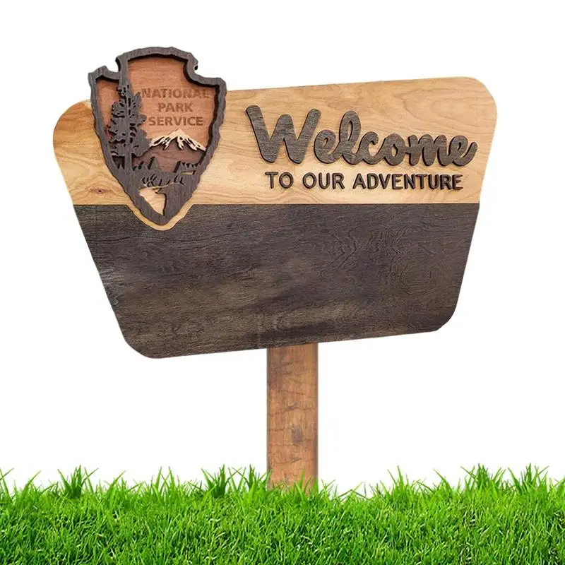 National Park Service Welcome Sign 38cm Decorative Wooden Park Themed Boards Wall Boards For Outdoor Activity And Nature