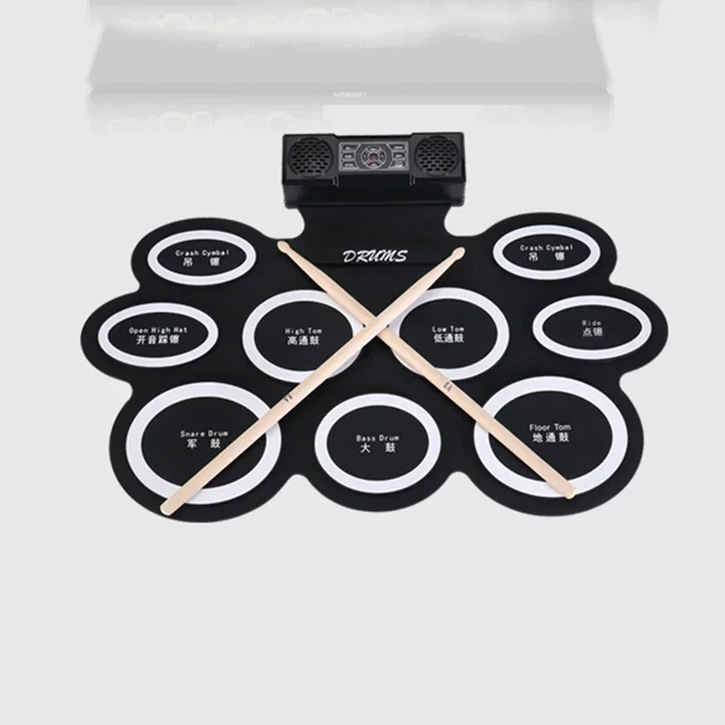 Профессиональный набор электронных барабанов с двойной педалью портативная