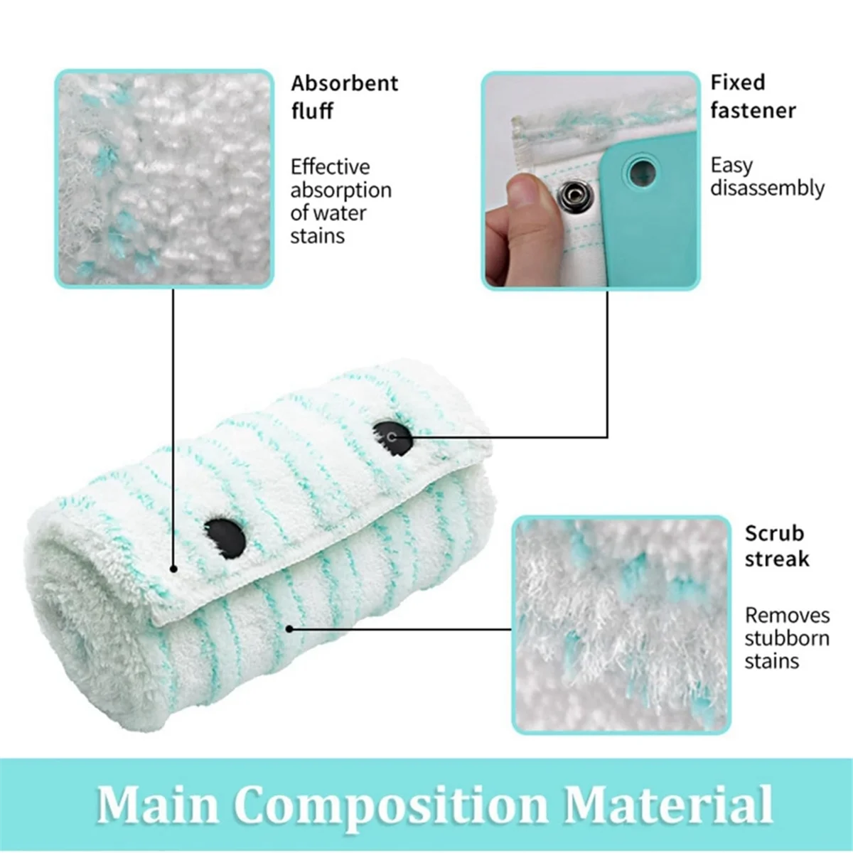 3 упаковки подушечек для швабры из микрофибры моющейся Leifheit Clean Twist многоразовые