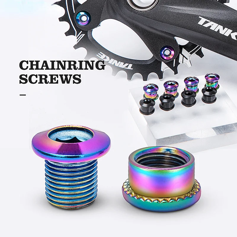 

MTB road bike chainwheel screw colourful dental disc nail Mountain bicycle Chainring Bolt Stainless Steel Crank Screws cra