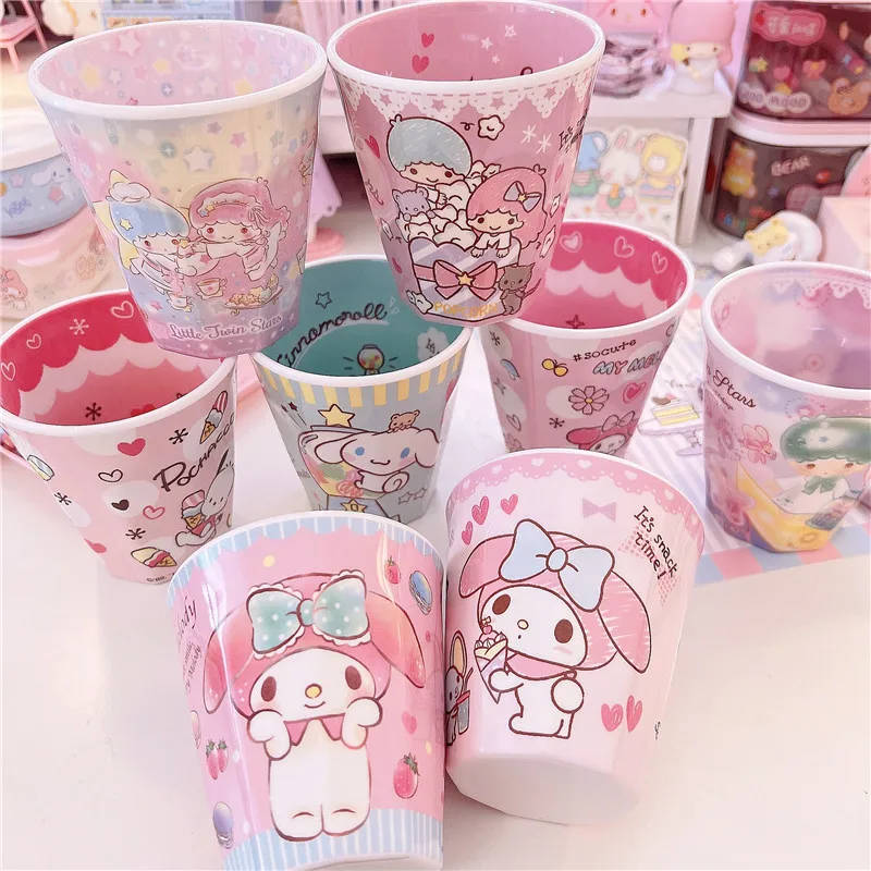 

Cinnamoroll My Melody Littletwinstars 270 мл меламиновая кавайная чашка аниме Sanrioed девушка детская устойчивая к падению чашка для полоскания рта