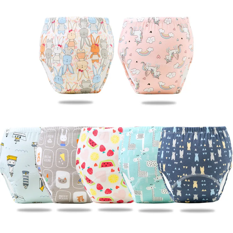 3pcs/Lot Baby Diapers Reusable Nappies Cloth Diaper Nappy Washable Toddler Girl Boys Waterproof Cotton Training Pants Underwear