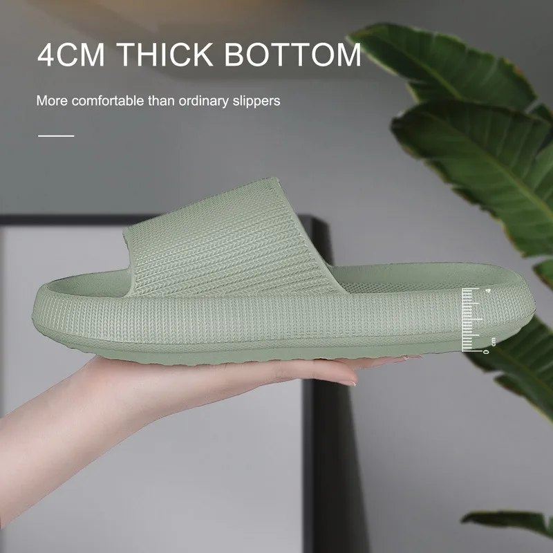 

4CM Thick Bottom Cloud Slippers Non-Slip Flip Flops Men Women Beach Sandals Fashion Soft Sole EVA Indoor Slides Bathroom Slipper