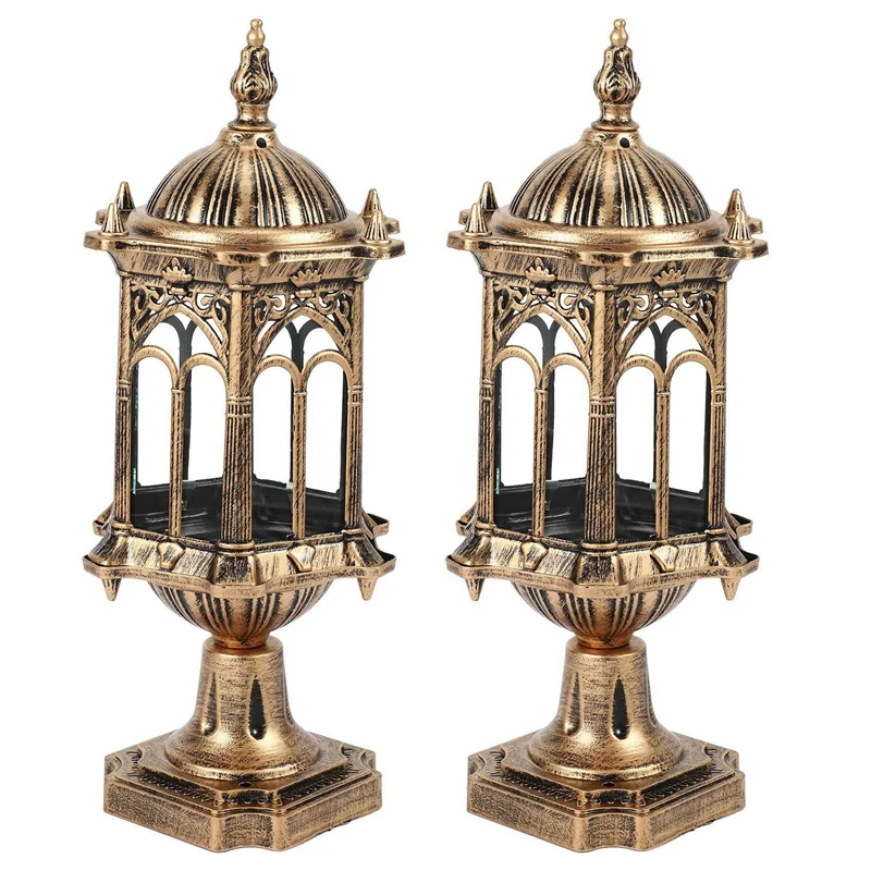 

2X Garden Outdoor Wall Light Porch Lamp Post Lantern Pillar Lamp Walkway Lighting Balcony Aisle Lights