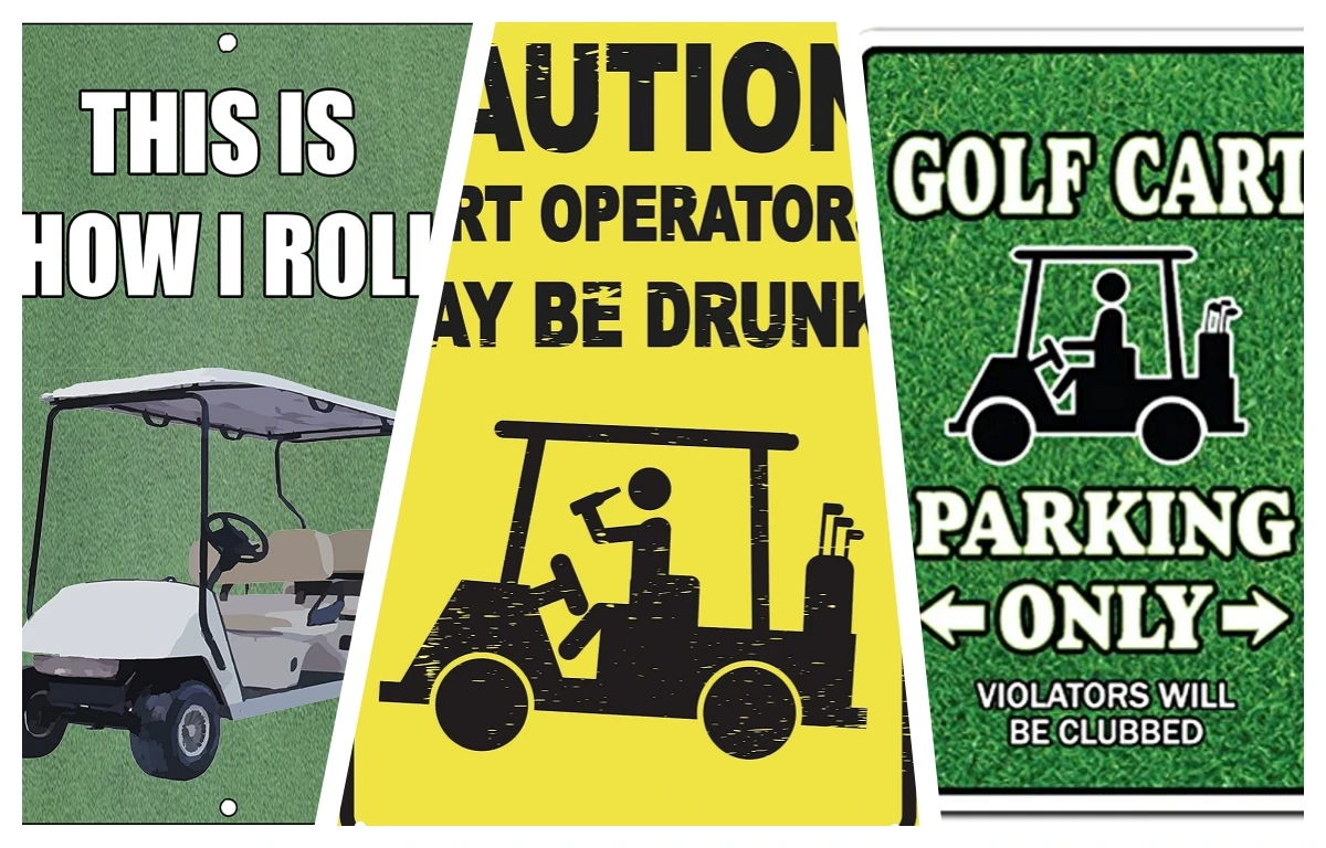 Cart Parking Sign Novelty Gift Funny Golfer Lover Golfing Clubs  Wall Decoration,sports Bar, Garage, Golf Course Decoration