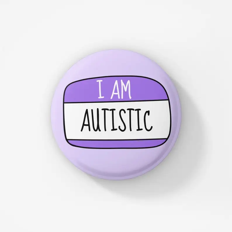 

Rectangular I Am Autistic Badge Pin Mental Health Badge Autism Pin Hidden Disability Badge