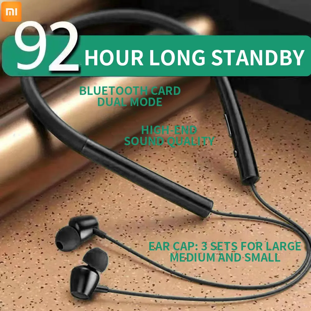 

Xiaomi 92 Hours Bluetooth Headphones Stereo Bass Wireless Headphone Neckband Power Headset TF Card Magnet