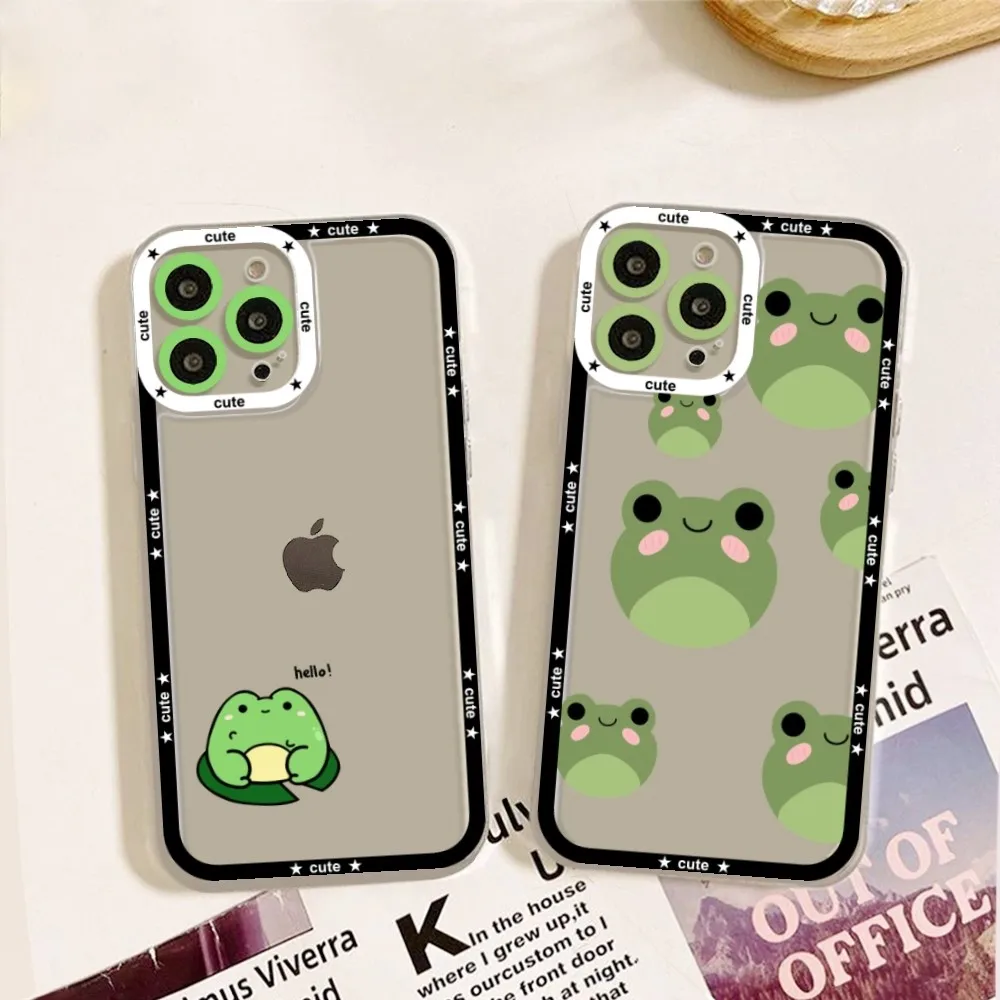 

Cartoon Frog Phone Case For IPhone 11 12 13 Mini Pro Max 14 Pro Max Case Shell Funda Cover