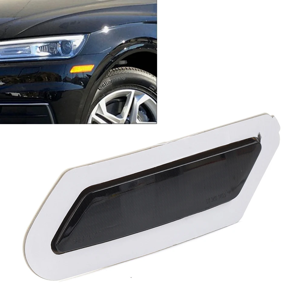 

Черный автомобильный индикатор отражателя переднего бампера, боковой габаритный указатель поворота для Audi Q5 SQ5 2018 2019 2020, только стандартная модель США