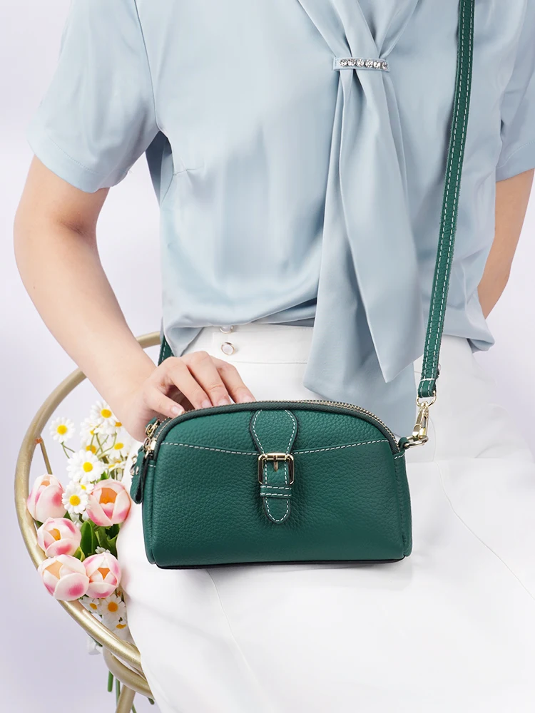 Zency Women Casual Wristlets Bags Female Purse 100% Genuine Leather High Quality Small Bag Large Capacity Crossbody Phone Bag