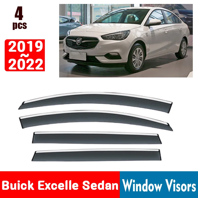 FOR Buick Excelle Sedan 2019-2022 Window Visors Rain Guard Windows Rain Cover Deflector Awning Shield Vent Guard Shade Cover