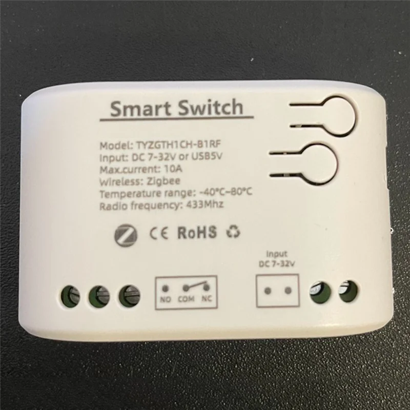 Фото AT51-Tuya Smart Zigbee Switch с датчиком температуры, пассивное сухое контактное реле Zigbee, работает с домашним помощником №2