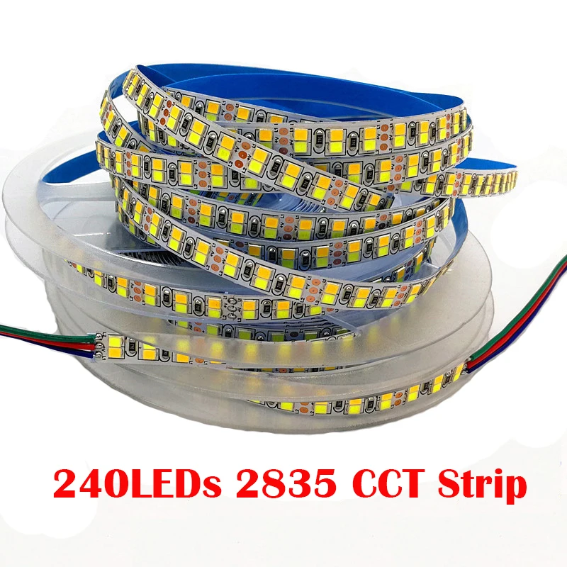 Светодиодная ленсветильник SMD2835 CCT с регулируемой яркостью 12 В постоянного тока 24