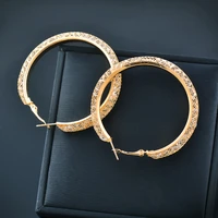leeker classic rose gold silver color hoop earrings for women meshwork wedding accessories earrings 2022 jewelry 2022 404 lk6