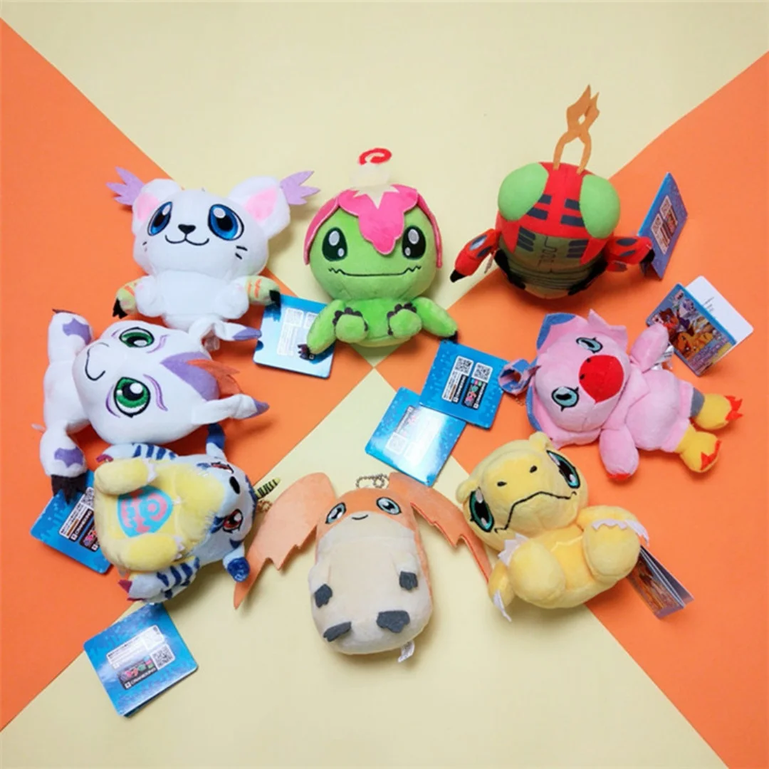 Фото Плюшевый брелок-подвеска с персонажами аниме Digimon: Тейлмон, Купимон, Гомамон, Габумон, Агумон, Палмон, с цепочкой из бусин №3