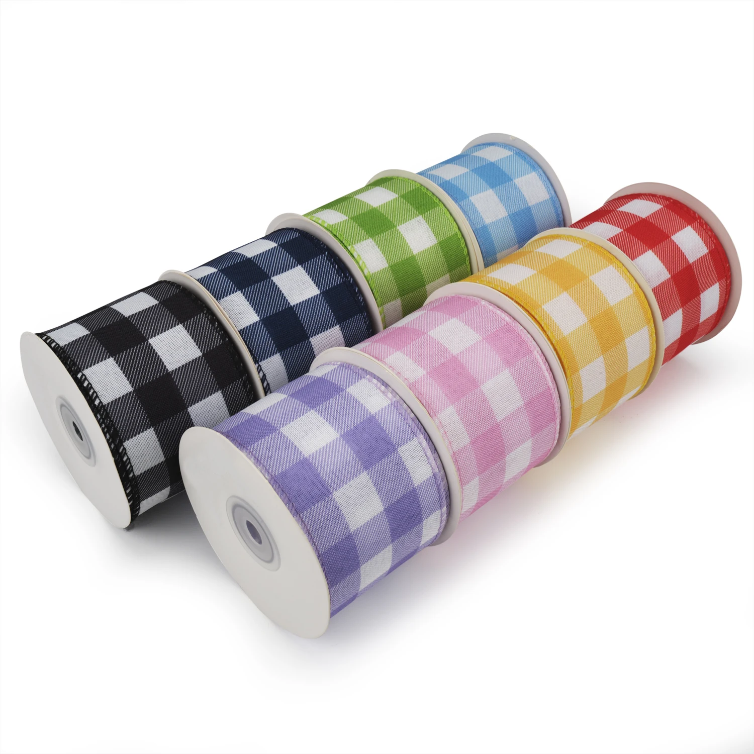 100% полиэстер Kletchataya Provodnaya Lenta 2 5 дюйма x 10 ярдов для рождественских подарков