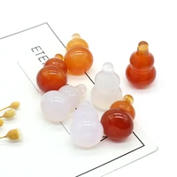 wholesale10pcs natural stone white red agate small gourd pendant making diy necklace earring accessories charm gift party14x25mm