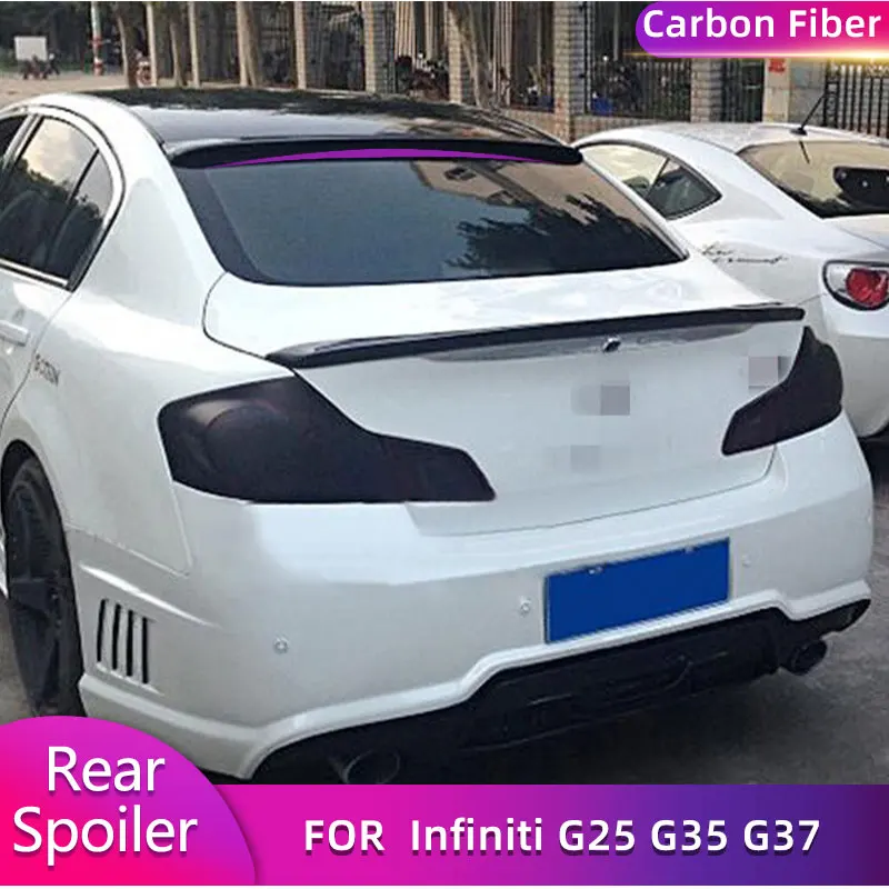 Задний спойлер на крышу из углеродного волокна крылья для Infiniti G25 G35 G37 седан