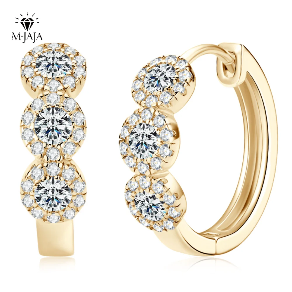 

M-JAJA Moissannite Stud Earring for Women Men Classic 925 Sterling Silver Stud D Color Hoop Earrings GRA Lab Diamond Jewelry
