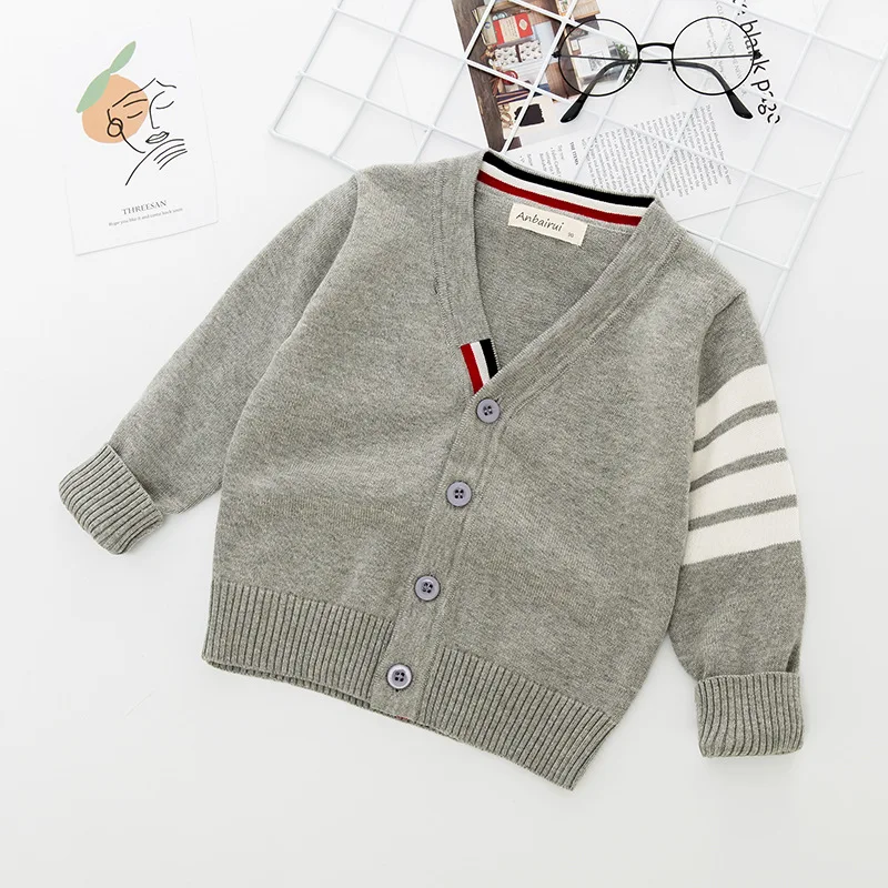 

Kids Striped Knitting Cardigan Sweater Autumn Winter Boy Girl Pullover Sweater Children Soft Clothes Boys Tops Outfit Clothing